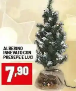 Risparmio Casa Alberino innevato con presepe e luci offerta