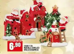 Risparmio Casa Casetta natale con LED H15,5 ceramica offerta