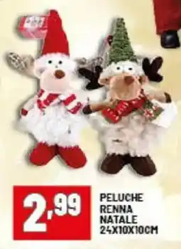 Risparmio Casa Peluche renna natale 24x10x10cm offerta