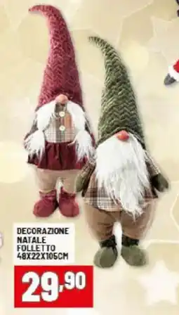 Risparmio Casa Decorazione natale folletto 48x22x105cm offerta