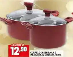 Risparmio Casa Corallo casseruola 2 manici cm 22 con coperchio offerta
