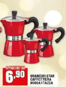 Risparmio Casa Grancuci star caffettiera rossa1tazza offerta