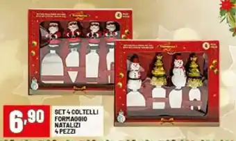 Risparmio Casa Set 4 coltelli formaggio natalizi 4 pezzi offerta