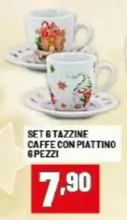 Risparmio Casa Set 6 tazzine caffe con piattino 6 pezzi offerta