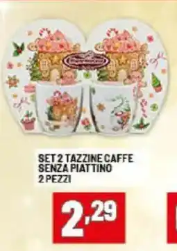 Risparmio Casa Set 2 tazzine caffe senza piattino 2 pezzi offerta