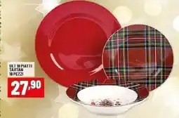 Risparmio Casa Set 18 piatti tartan 18 pezzi offerta