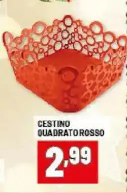 Risparmio Casa Cestino quadrato rosso offerta