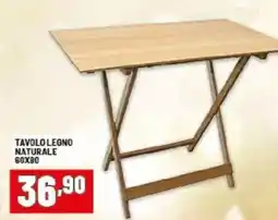 Risparmio Casa Tavolo legno naturale 60x80 offerta