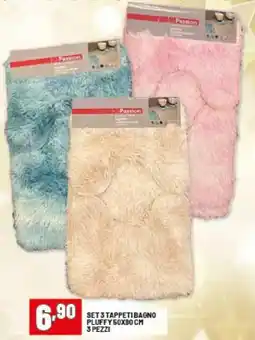 Risparmio Casa Set 3 tappetibagno pluffy 50x80 cm 3 pezzi offerta