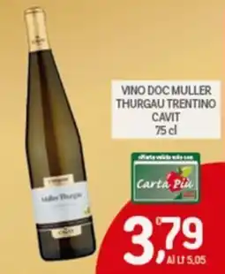 Crai Vino doc muller thurgau trentino CAVIT offerta