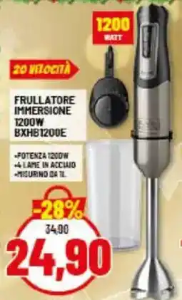 Risparmio Casa BLACK+ DECKER FRULLATORE IMMERSIONE 1200W BXHB1200E offerta