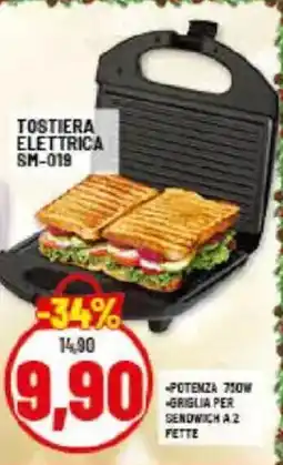 Risparmio Casa Magnadyne TOSTIERA ELETTRICA SM-019 offerta