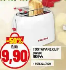 Risparmio Casa NECCHI TOSTAPANE CLIP BASIC NK044 750W offerta