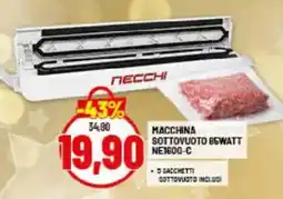 Risparmio Casa NECCHI MACCHINA SOTTOVUOTO 85WATT NE1600-C offerta
