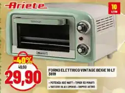 Risparmio Casa Ariete FORNO ELETTRICO VINTAGE BEIGE 3919 offerta