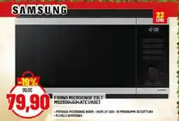 Risparmio Casa SAMSUNG FORNO MICROONDE 23LT MS23DG4504ATEVAGE offerta