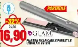 Risparmio Casa GLAM PIASTRA RICARICABILE PORTATILE USB GLAM BY-216 offerta