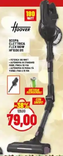 Risparmio Casa Hoover SCOPA ELETTRICA FLEX 180W HF103X 011 offerta
