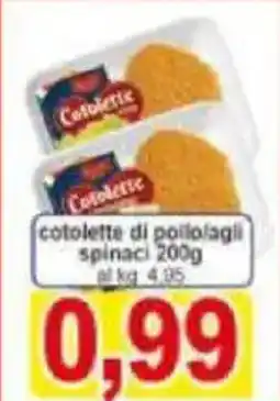 Pewex Cotolette di pollolagli spinaci offerta
