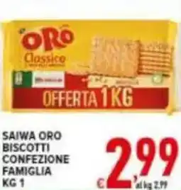 Iper Triscount Saiwa oro biscotti confezione famiglia offerta