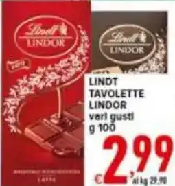 Iper Triscount Lindt tavolette lindor offerta