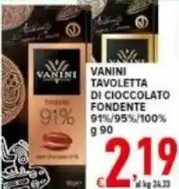 Iper Triscount Vanini tavoletta di cioccolato fondente offerta