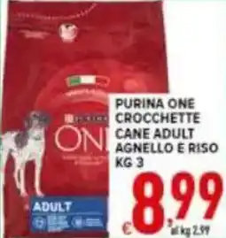 Iper Triscount Purina one crocchette cane adult agnello e riso offerta