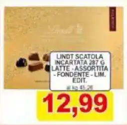 Pewex Lindt scatola incartata latte offerta