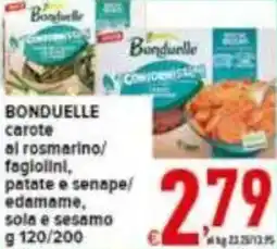 Iper Triscount BONDUELLE carote al rosmarino/fagiolini, patate e senape/edamame, sola e sesamo offerta