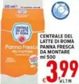 Iper Triscount Centrale del latte di roma panna fresca da montare offerta