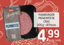 Crai Hamburger piemontese CRAI offerta