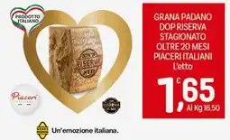 Crai Grana padano dop riserva stagionato oltre 20 mesi piaceri italiani offerta