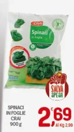 Crai Spinaci in foglie CRAI offerta