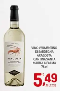 Crai Vino vermentino di sardegna aragosta cantina santa maria la palma offerta