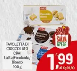 Crai Tavoletta di cioccolato CRAI offerta