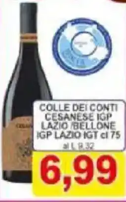 Pewex Colle dei conti cesanese igp lazio bellone igp lazio IGT offerta
