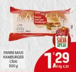 Crai Panini maxi hamburger CRAI offerta