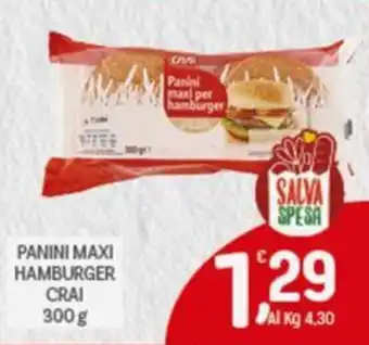 Crai Panini maxi hamburger CRAI offerta