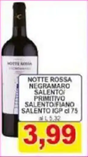 Pewex Notte rossa negramaro salento primitivo salento fiano salento IGP offerta