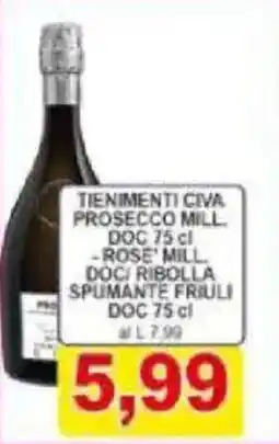 Pewex Tienimenti civa prosecco mill DOC offerta