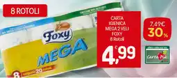 Crai Carta igienica mega 2 veli FOXY offerta