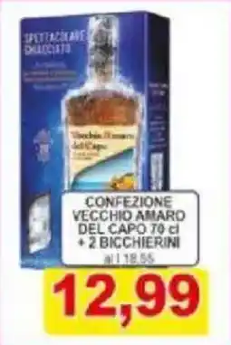 Pewex Confezione vecchio amaro del capo+2 bicchierini offerta