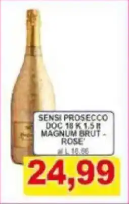 Pewex Sensi prosecco DOC 18 k magnum brut- rose offerta