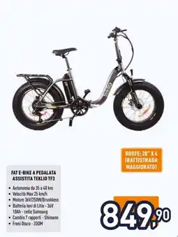 Unieuro Fat e-bike a pedalata assistita TEKLIO TF3 offerta
