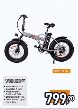 Unieuro E-bike fat a pedalata assistita TEKLIO TF1 offerta
