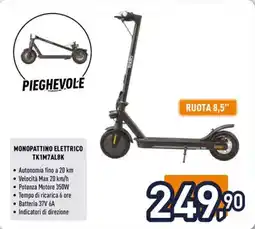 Unieuro MONOPATTINO ELETTRICO TK1M7AL8K offerta