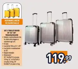 Unieuro JOIAHOME SET 3 TROLLEY RIGIDI 20"/24"/28" TRIOA9622SILVER offerta