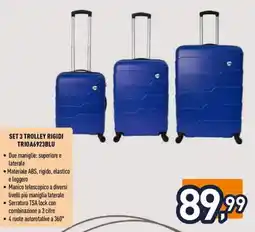 Unieuro JOIAHOME SET 3 TROLLEY RIGIDI TRIOA6923BLU offerta