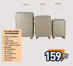 Unieuro JOIAHOME SET 3 TROLLEY RIGIDI PJPPO1TRIOBROWN offerta