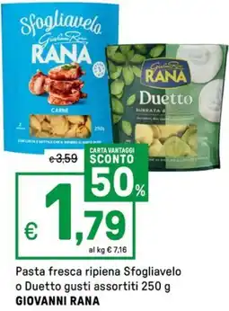 Iper La Grande Pasta fresca ripiena Sfogliavelo o Duetto GIOVANNI RANA offerta